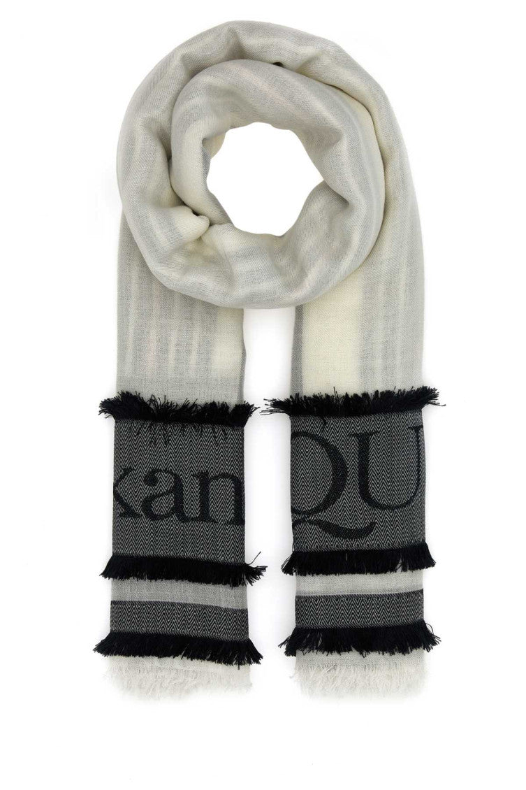 Ivory wool blend foulard 1