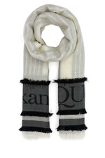 Ivory wool blend foulard 1