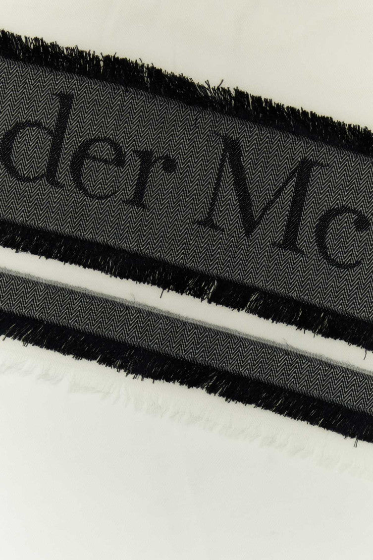 Ivory wool blend foulard 2