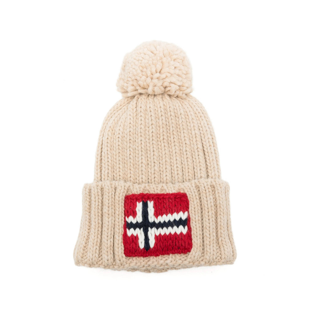 Beige Logo Beanie Cap 1