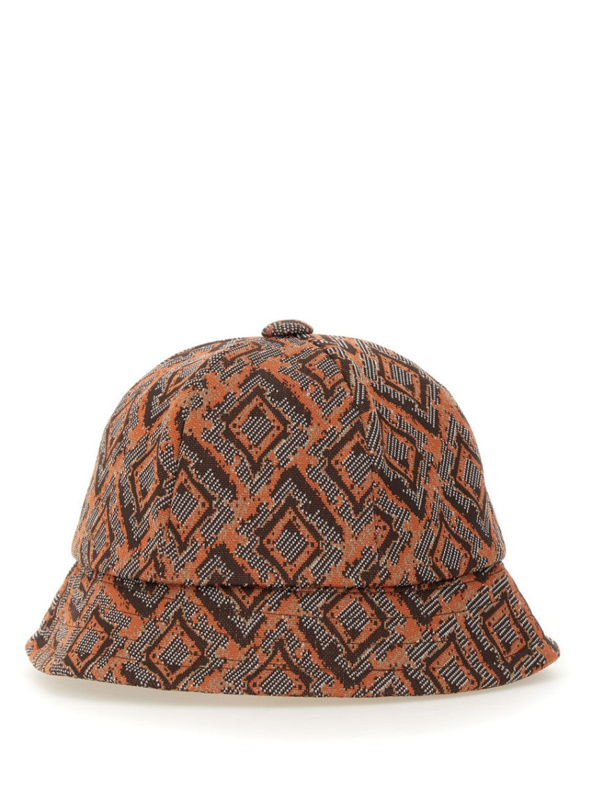 Orange Geometric Pattern Bucket Hat 2