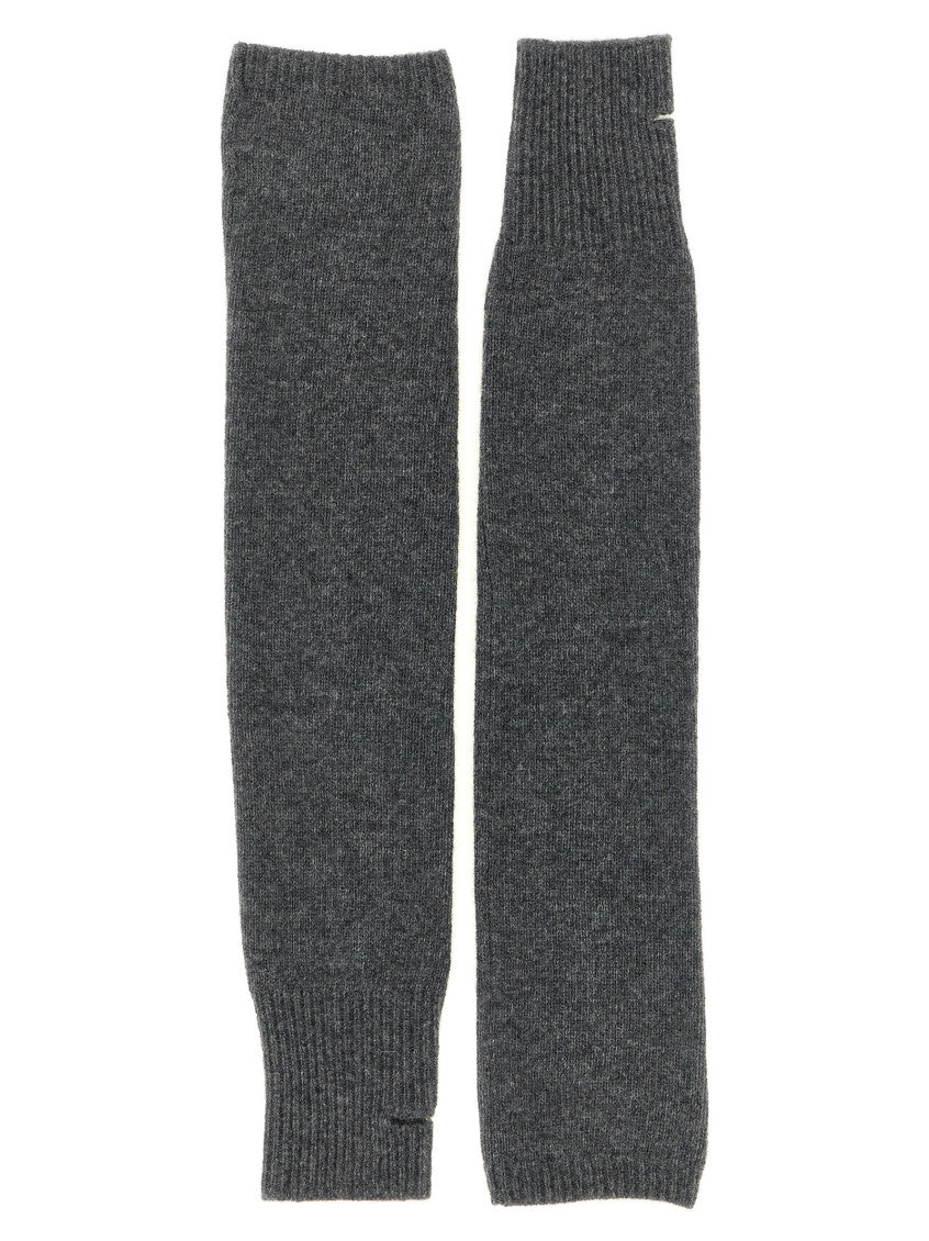 Grey Knitted Fingerless Gloves 1