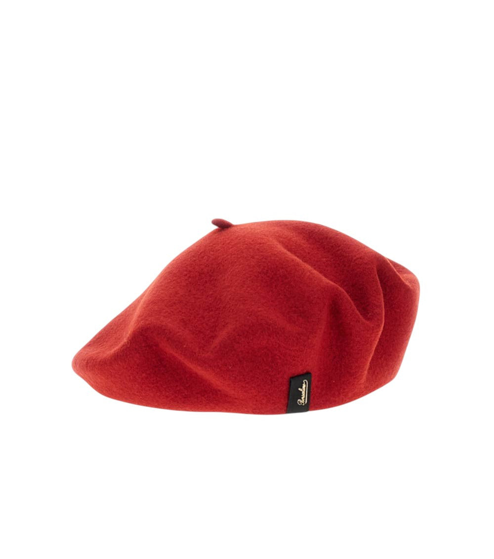Red Solid Beret Hat 3