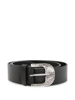 Black Engraved Buckle Belt 1
