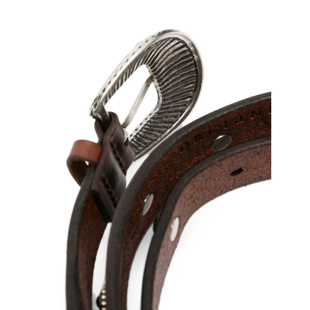 Brown Cabochon Embellished Buckle Belt 2