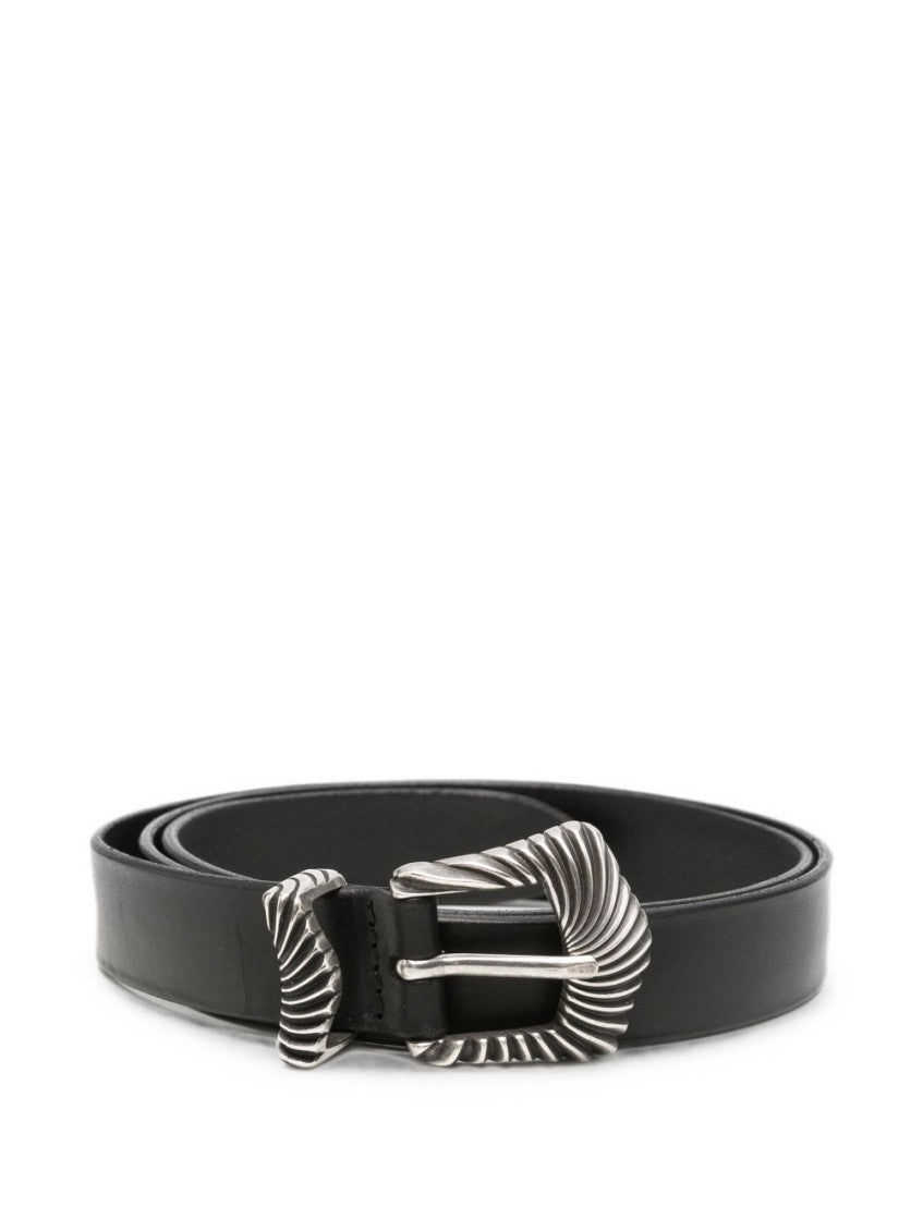 Black Engraved Buckle Belt 1