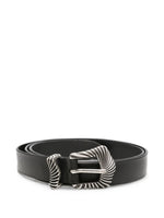 Black Engraved Buckle Belt 1