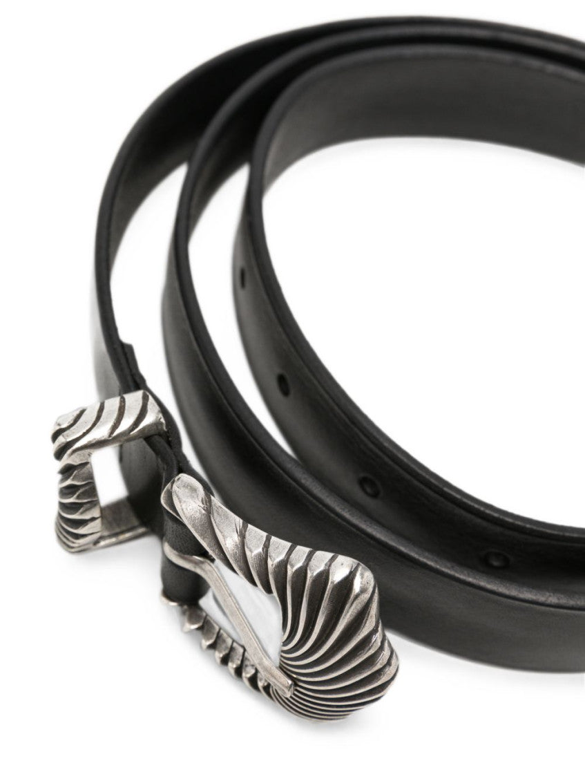 Black Engraved Buckle Belt 3