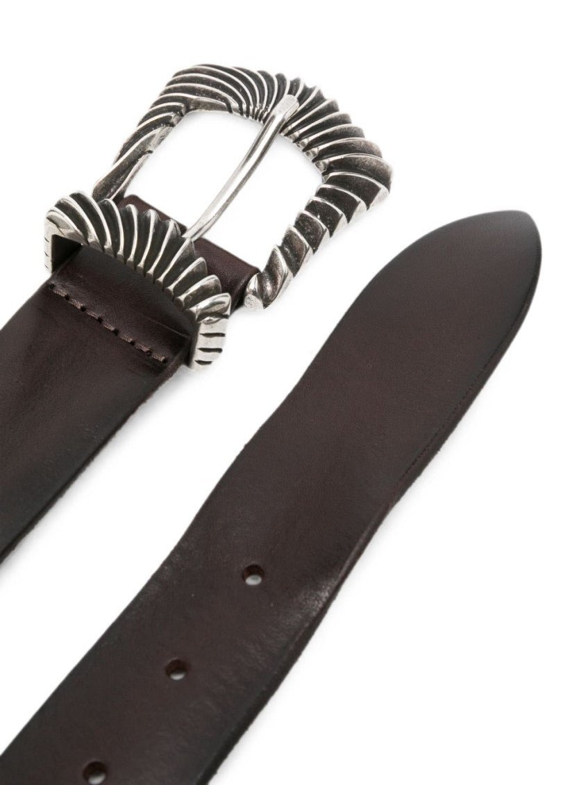 Brown Engraved Buckle Belt 2