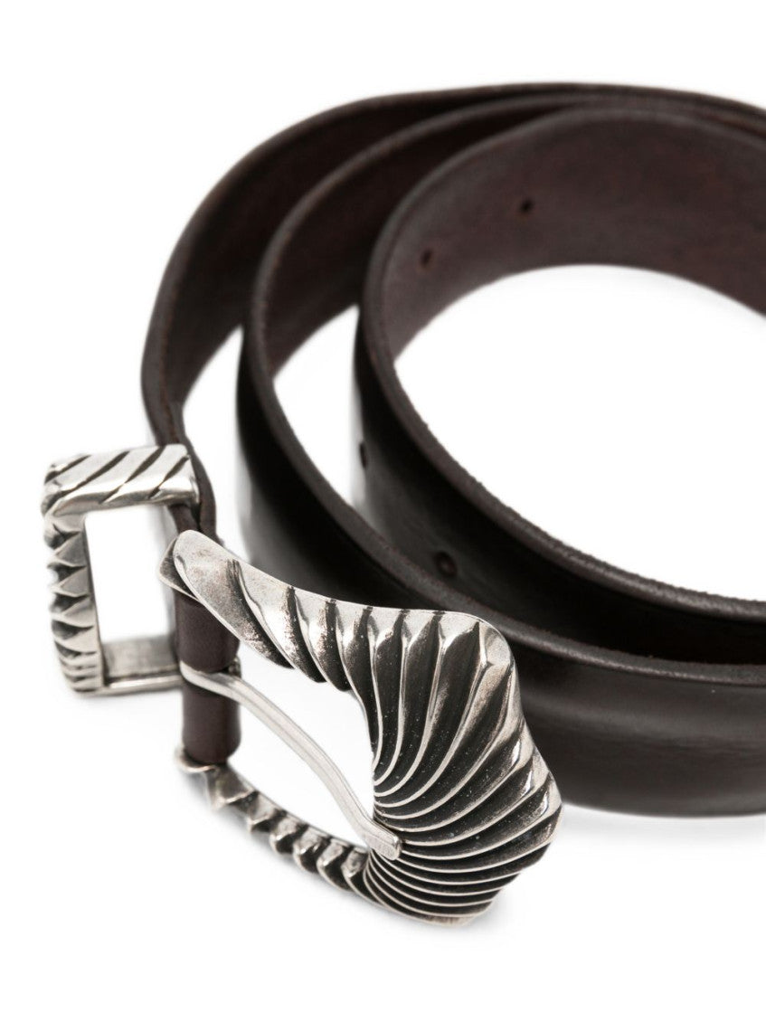 Brown Engraved Buckle Belt 3