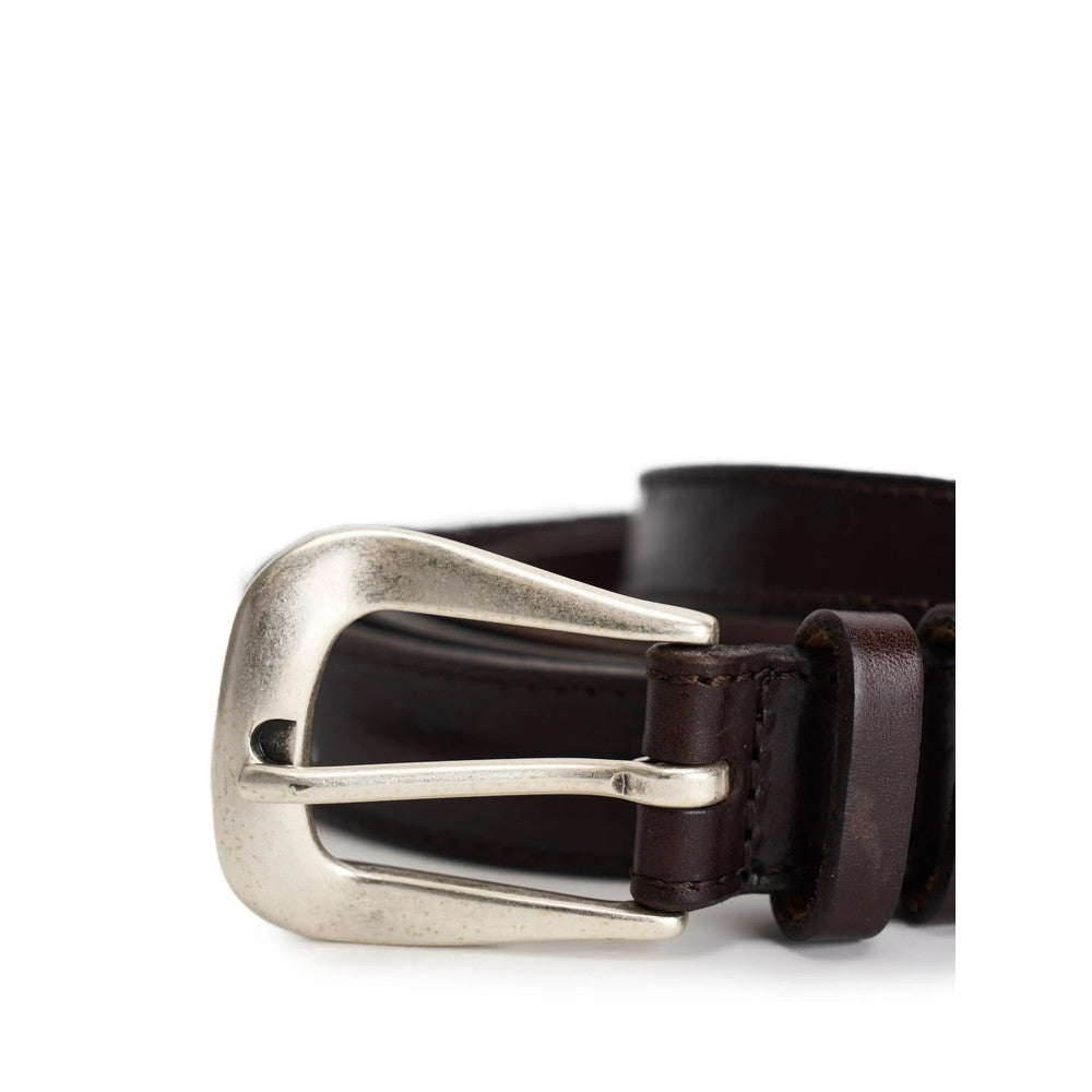 Dark Brown Logo Buckle Belt 3
