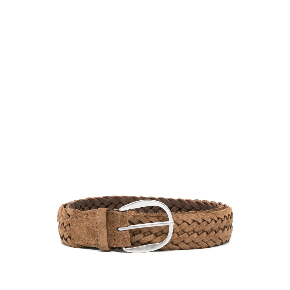 Brown Braided Buckle Belt 1