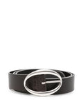 Dark Brown Oval Buckle Belt 1
