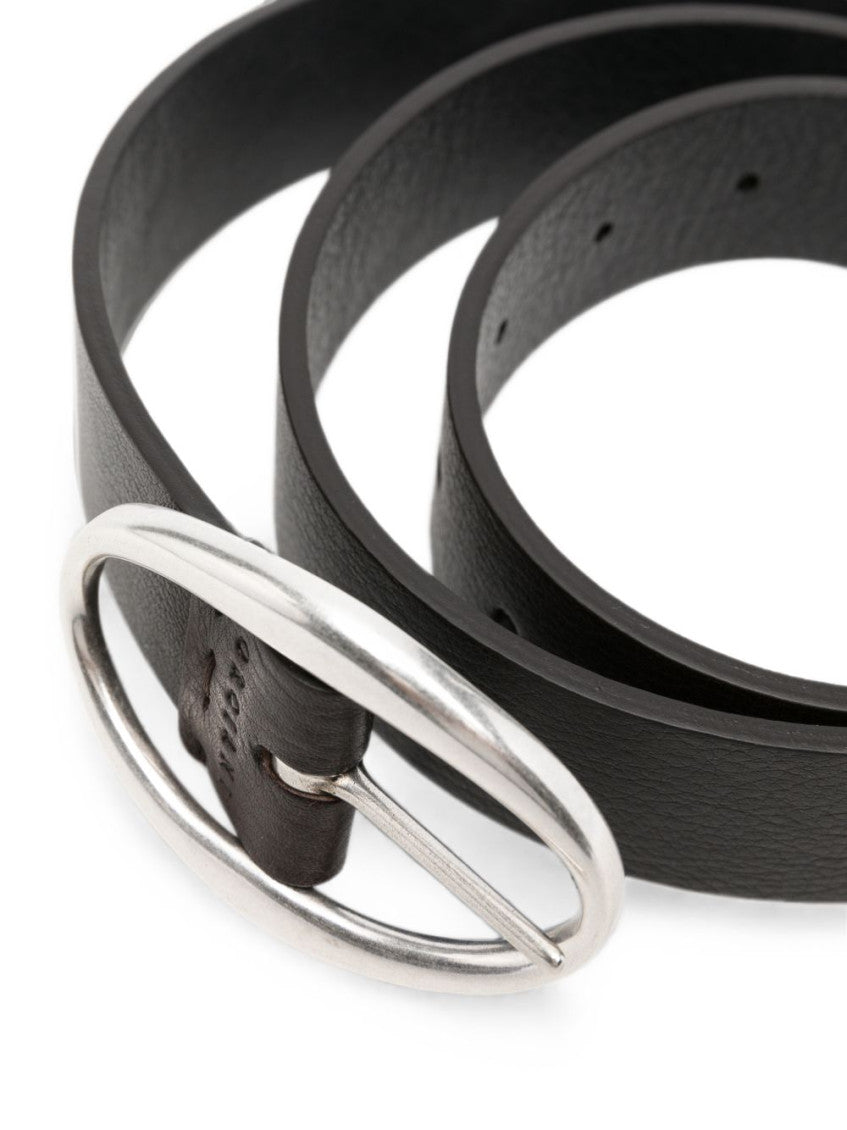 Dark Brown Oval Buckle Belt 2