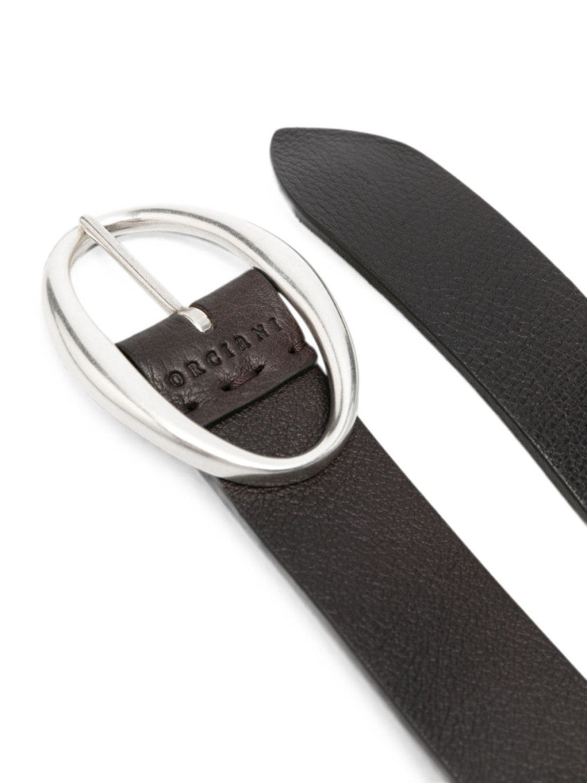 Dark Brown Oval Buckle Belt 3