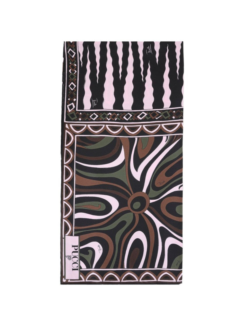 Brown Abstract Print Scarf 1