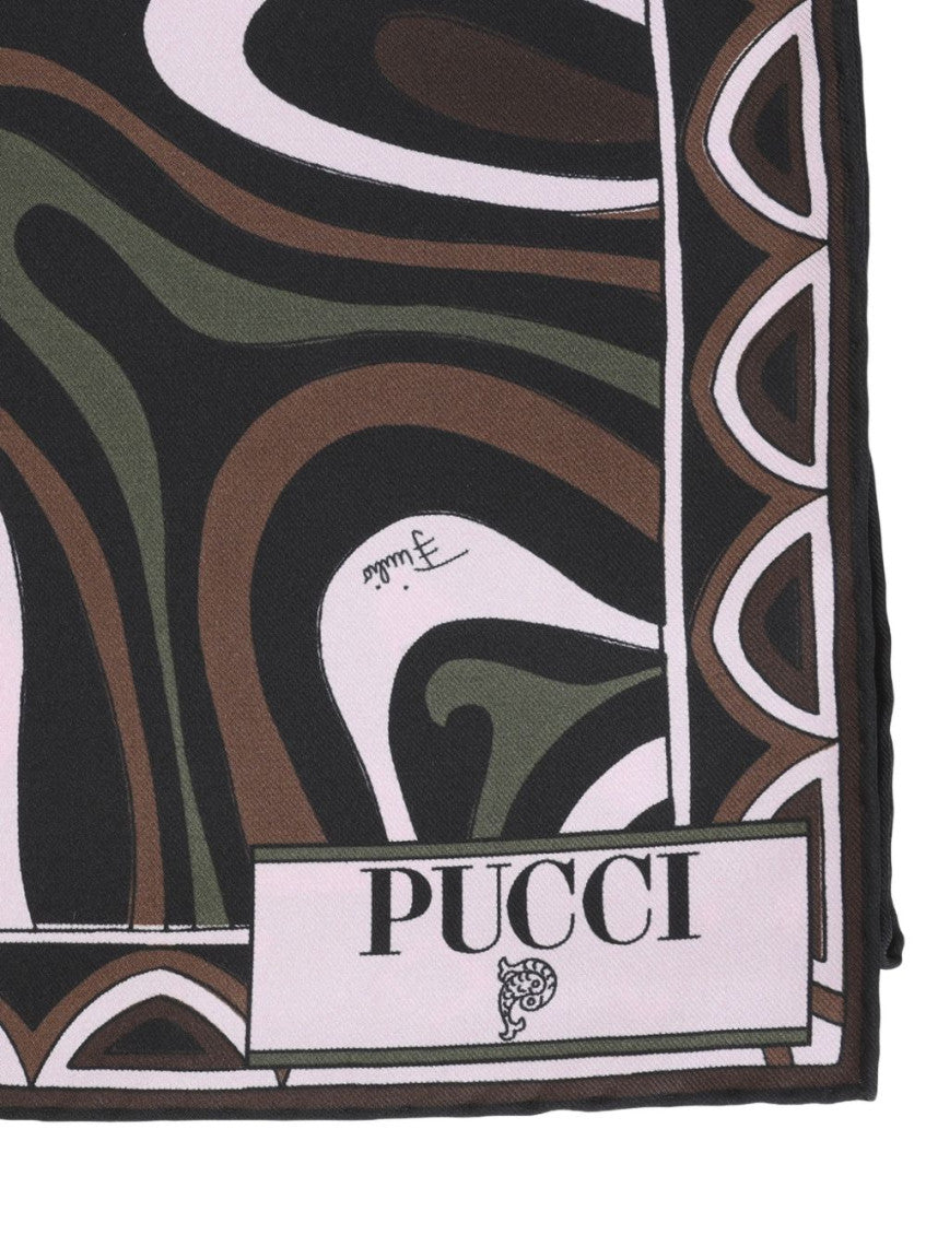 Brown Abstract Print Scarf 2