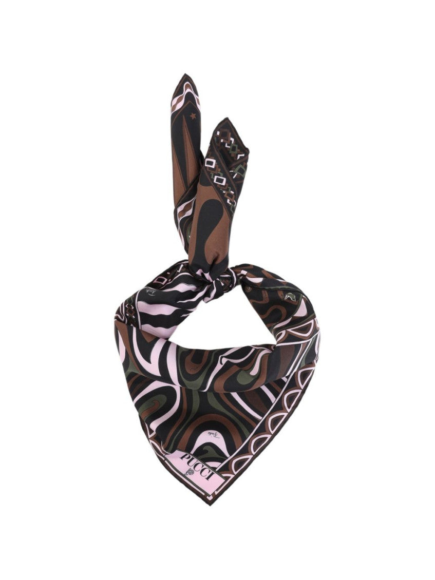 Brown Abstract Print Scarf 3