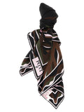 Brown Abstract Pattern Scarf 1