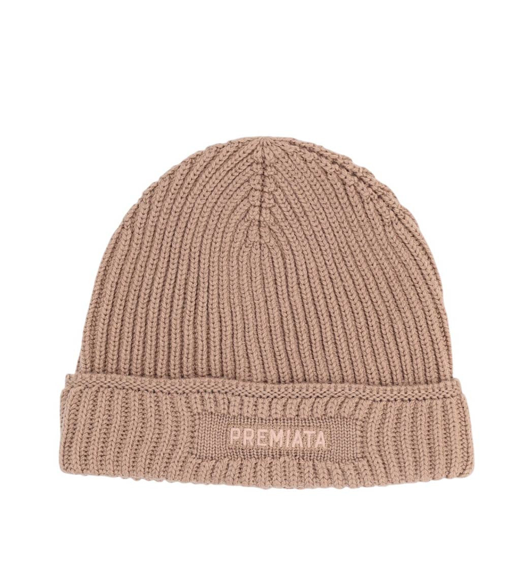 Beige Knitted Beanie Cap 1
