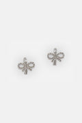 Silver Crystal Bow Earrings 1