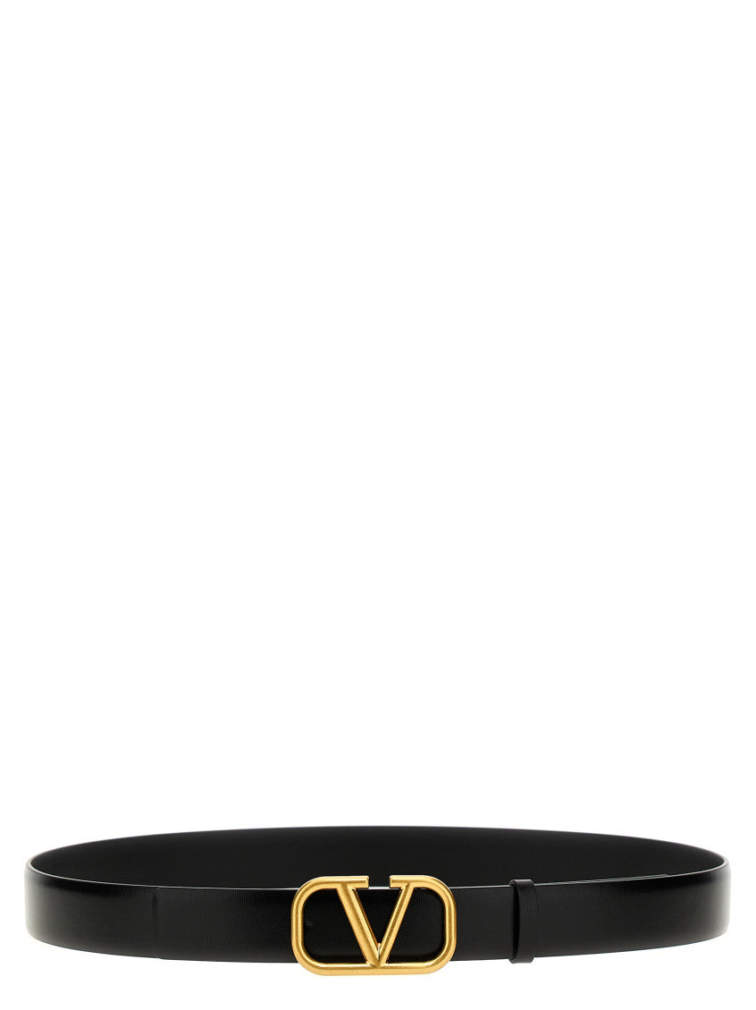 Black V Logo Signature Belt 1