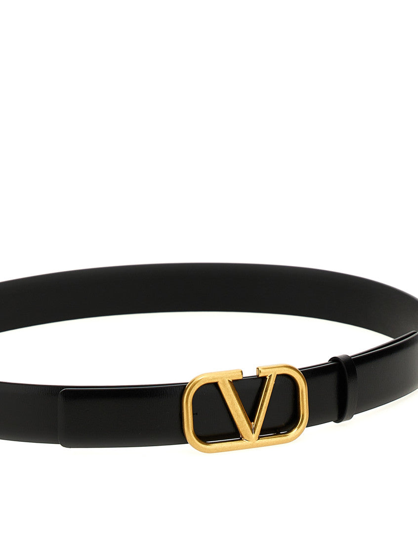 Black V Logo Signature Belt 3