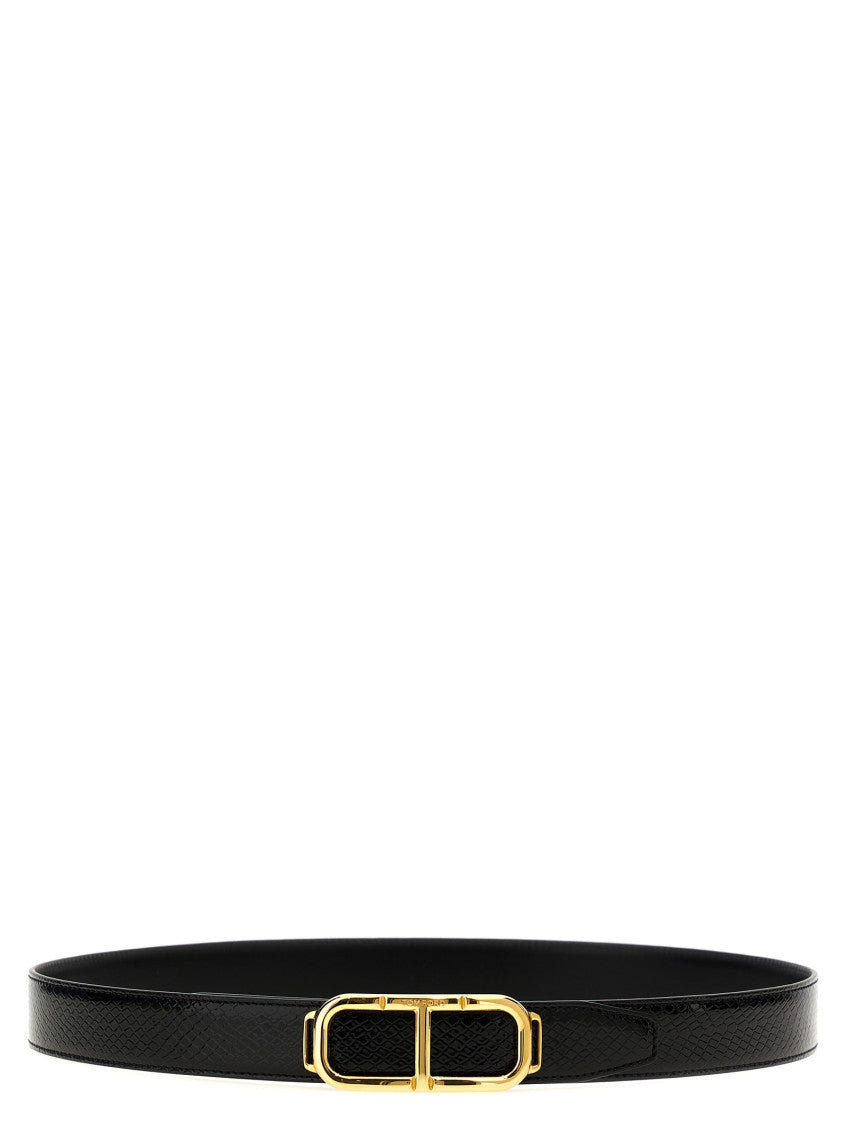 Black Logo reversible belt 1