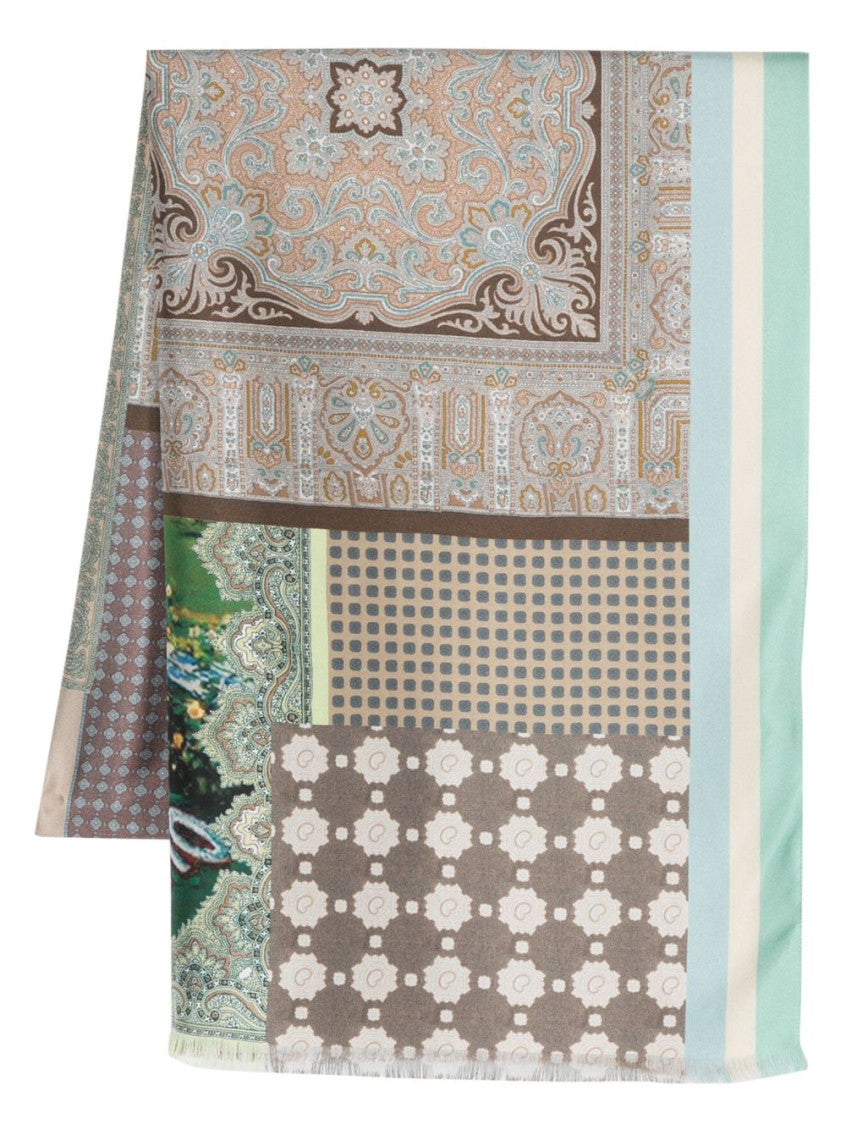 Grey Lago Di Como Printed Scarf 1