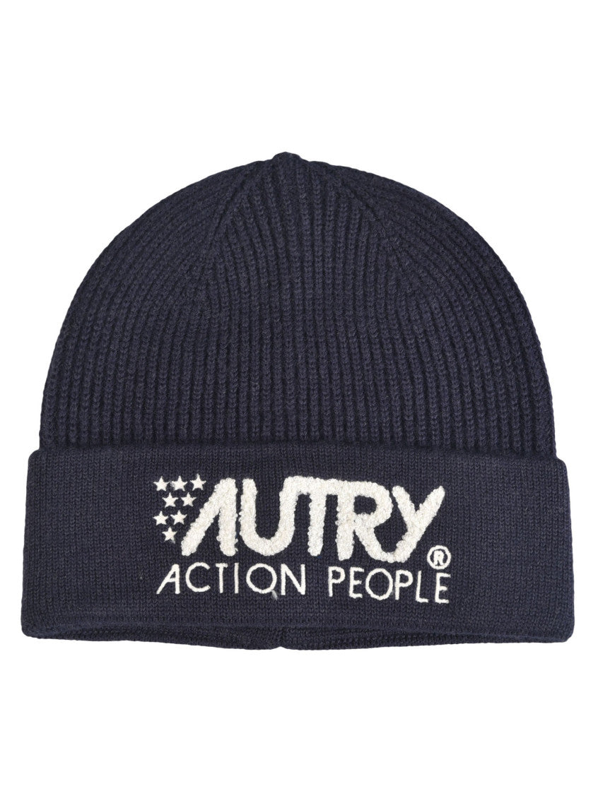 Navy Blue Logo Beanie Cap 1