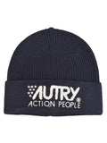 Navy Blue Logo Beanie Cap 1