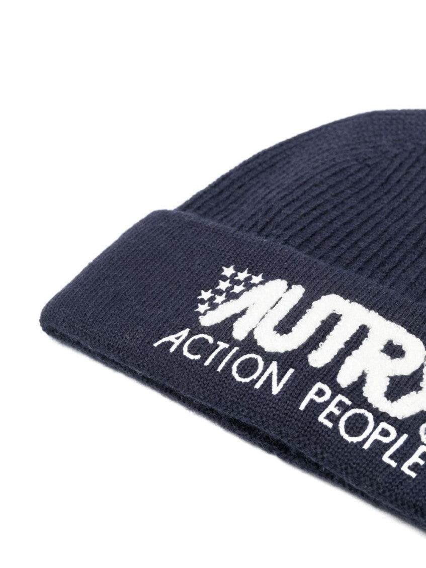 Navy Blue Logo Beanie Cap 4