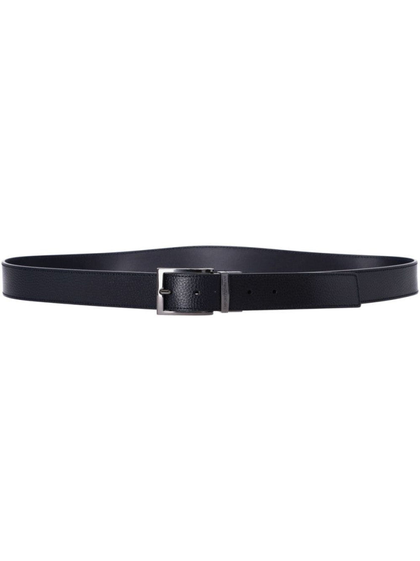 Navy Blue Logo Buckle Reversible Belt 1