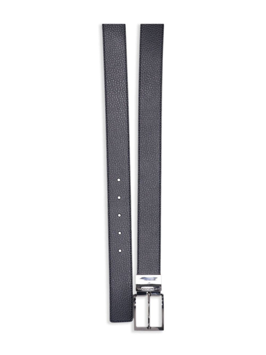 Navy Blue Logo Buckle Reversible Belt 3