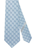 Sky Blue GG Motif Silk Tie 1