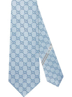 Sky Blue GG Motif Silk Tie 1