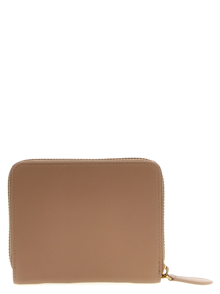 Beige Logo Zip Around Wallet 2