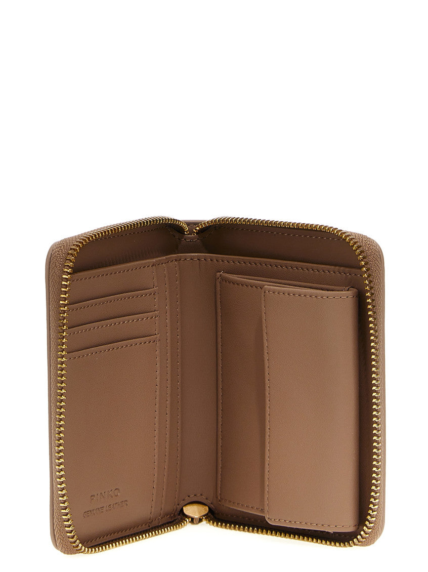 Beige Logo Zip Around Wallet 3