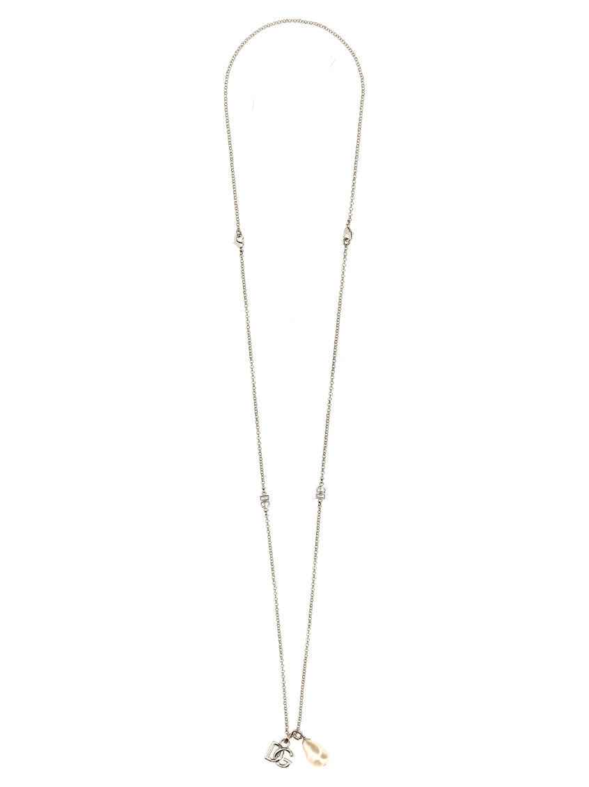 Silver Logo Drop Necklace 1
