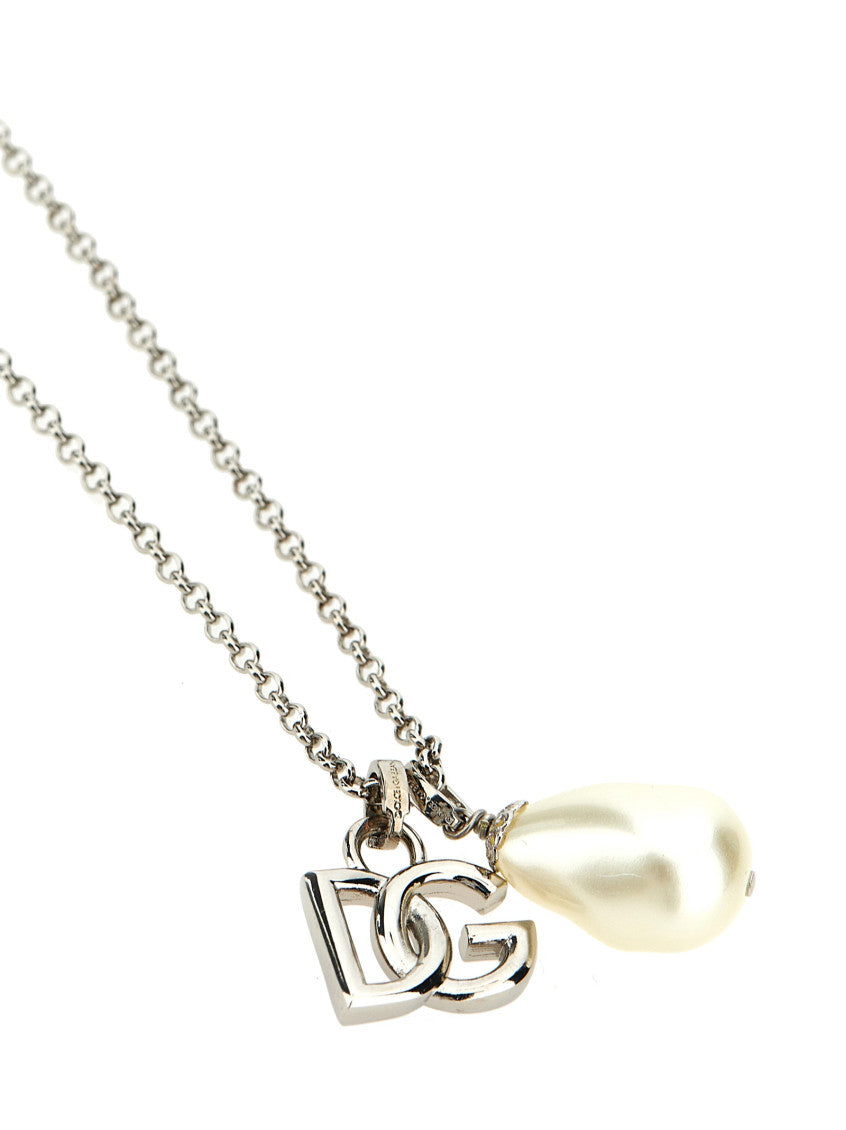 Silver Logo Drop Necklace 3