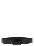 Black 'Antigona' Logo Buckle Solid Belt 1
