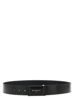 Black 'Antigona' Logo Buckle Solid Belt 1