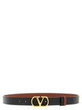 Black Reversible VLogo Solid Belt 1