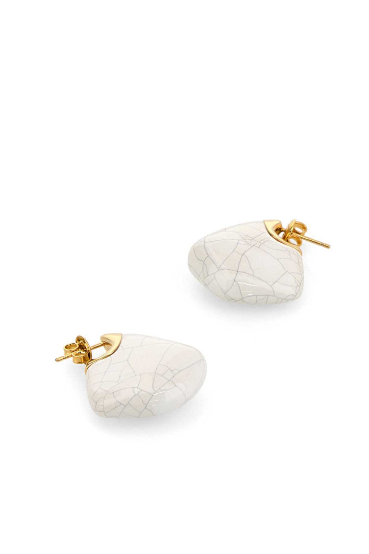 White Small Finn Earrings 2