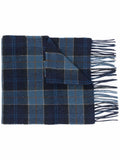 Navy Blue Tartan Pattern Scarf 1