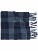 Navy Blue Tartan Pattern Scarf 1