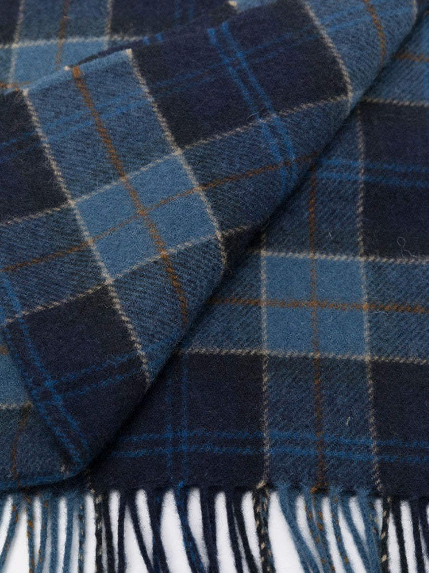 Navy Blue Tartan Pattern Scarf 3