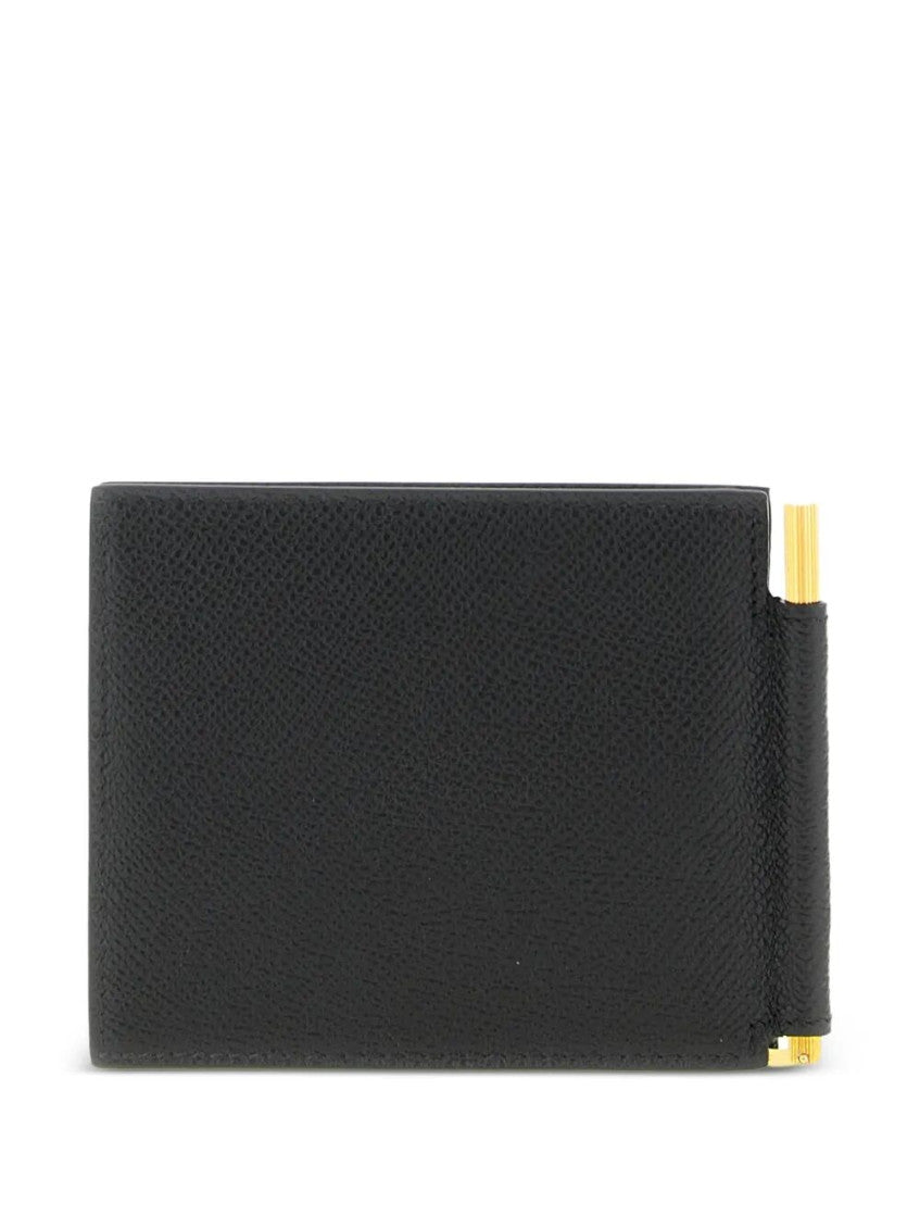 Black Logo Textured Wallet 3