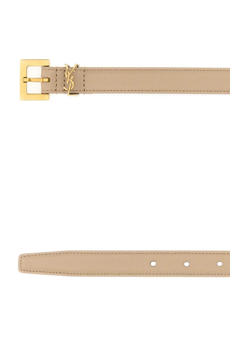Dark Beige Logo Buckle Belt 2