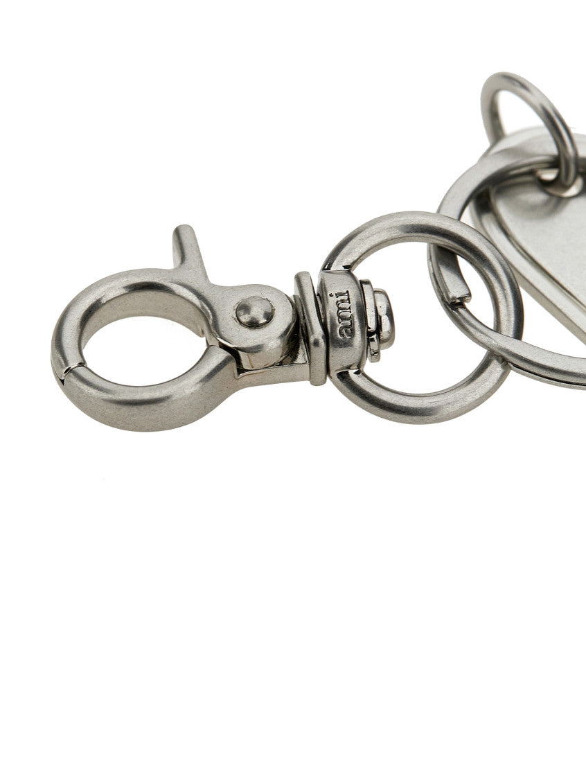 Silver Logo Charm Keyring 3
